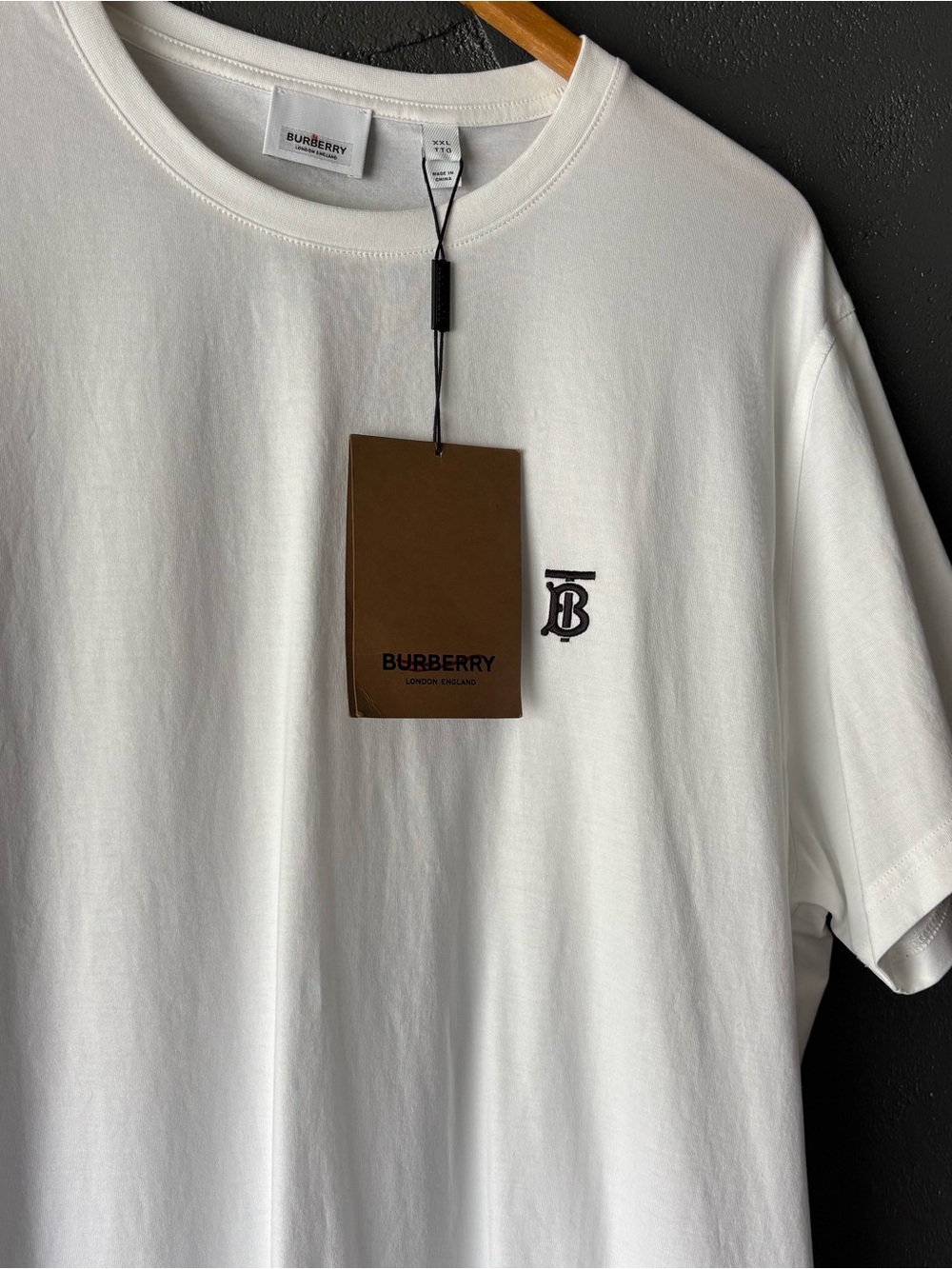 Burberry Men’s White TB Monogram Crew Neck T-Shirt Size XXL Brand New - Picture 2 of 8